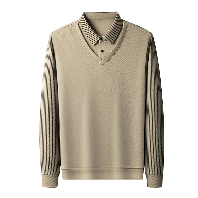 Jersey De Manga Larga Con Efecto Superpuesto Para Hombre | Ideal Para Uso Profesional Y Diario