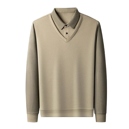 Jersey De Manga Larga Con Efecto Superpuesto Para Hombre | Ideal Para Uso Profesional Y Diario