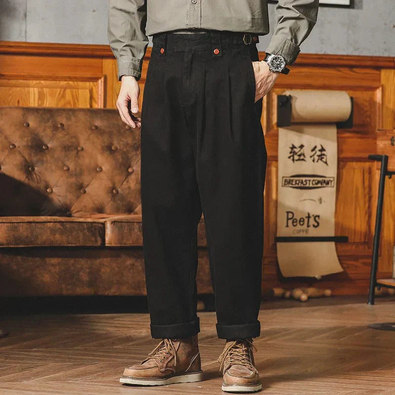 Pantalón Casual de Corte Recto con Pliegue Frontal y Bolsillos para Hombre | Ideal para Uso Diario