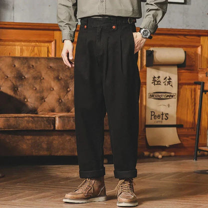 Pantalón Casual de Corte Recto con Pliegue Frontal y Bolsillos para Hombre | Ideal para Uso Diario