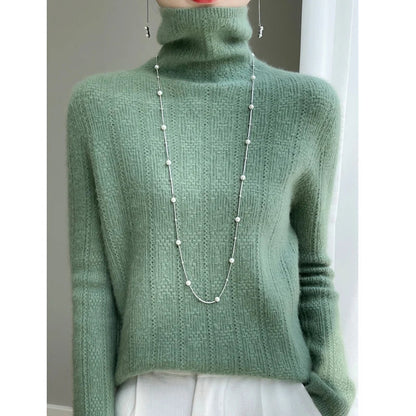 Jersey De Cuello Alto Con Diseño De Punto Para Mujer | Ideal Para Otoño E Invierno