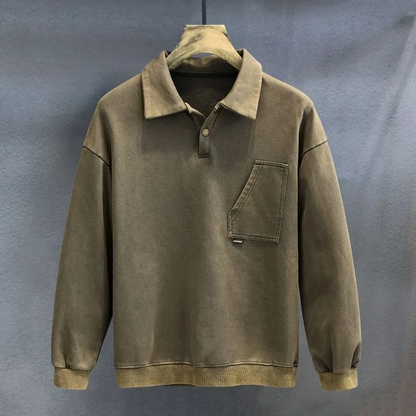 Jersey Con Cuello Abotonado Y Mangas Largas Para Hombre | Ideal Para Uso Diario