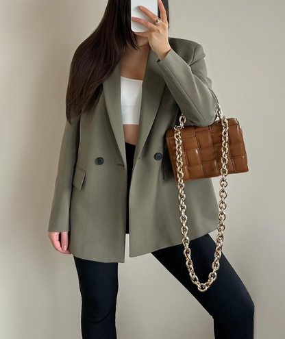 Blazer Con Cierre Cruzado Y Botones Para Mujer | Ideal Para Contextos Profesionales Y Uso Diario