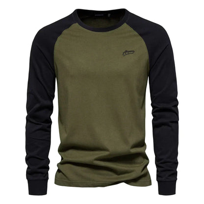 Camisa De Color Liso Con Mangas Raglán Y Cierre Abotonado Para Hombre | Ideal Para Uso Diario