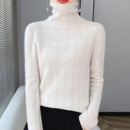Jersey De Cuello Alto Con Diseño De Punto Para Mujer | Ideal Para Otoño E Invierno