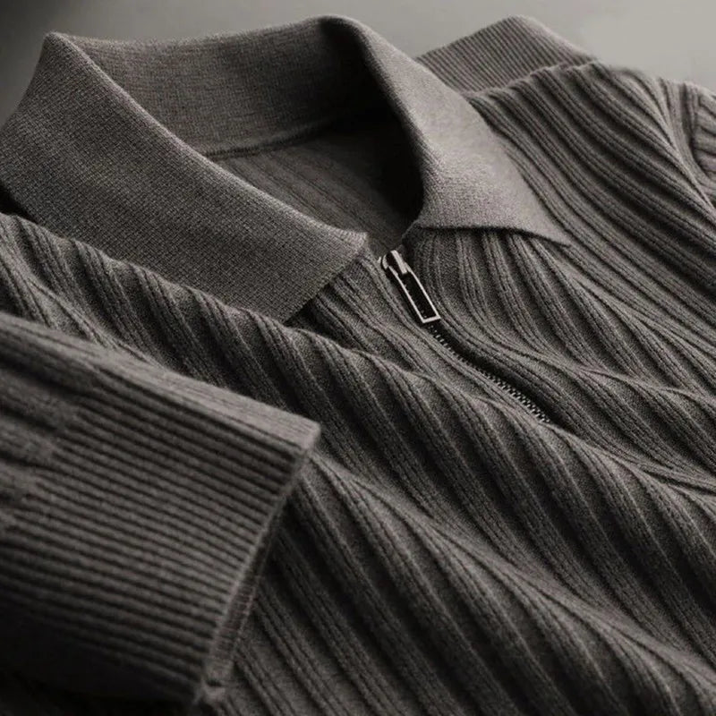 Jersey de Punto para Hombre con Rayas y Cuello Polo | Ideal para Uso Diario