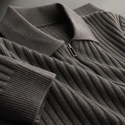 Jersey de Punto para Hombre con Rayas y Cuello Polo | Ideal para Uso Diario