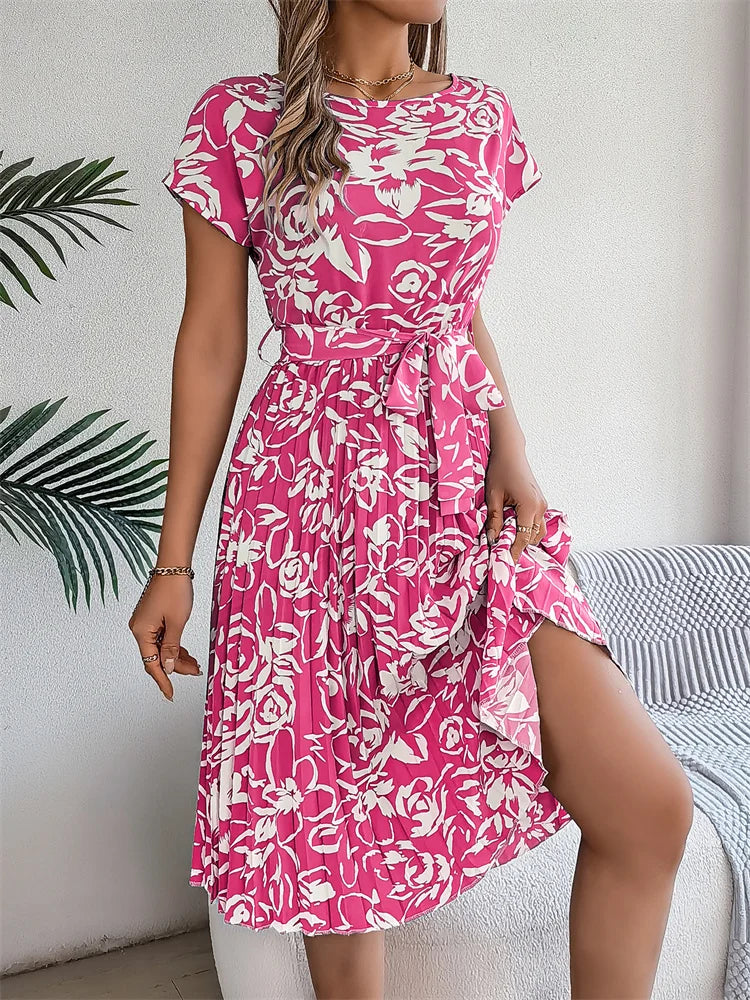 Vestido Midi con Estampado Floral para Mujer | Ideal para Días de Verano y Salidas