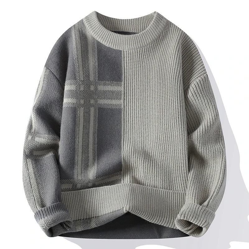 Jersey con Motivo a Cuadros y Corte Relajado para Hombre | Ideal para Uso Diario