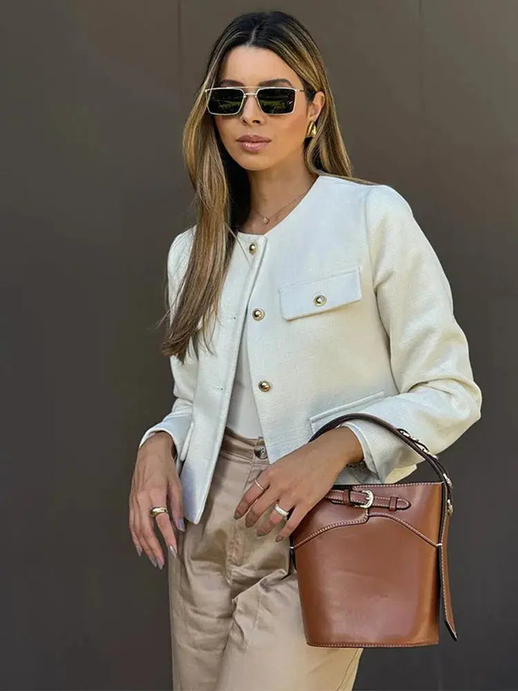 Blazer con Corte Recto y Cierre de Botones para Personas Adultas | Ideal para Uso Profesional y Diario