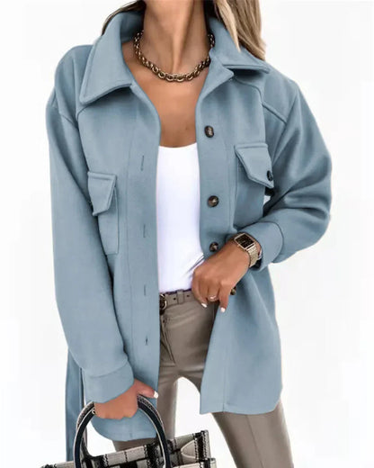 Chaqueta Con Cinturón Extraíble Y Cierre De Botones Para Mujer | Ideal Para Uso Diario Y Oficina