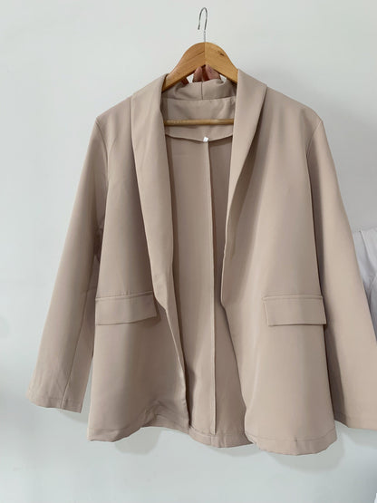 Blazer Con Mangas Ligeramente Fruncidas Y Solapa Clásica Para Mujer | Ideal Para Uso Diario O Profesional