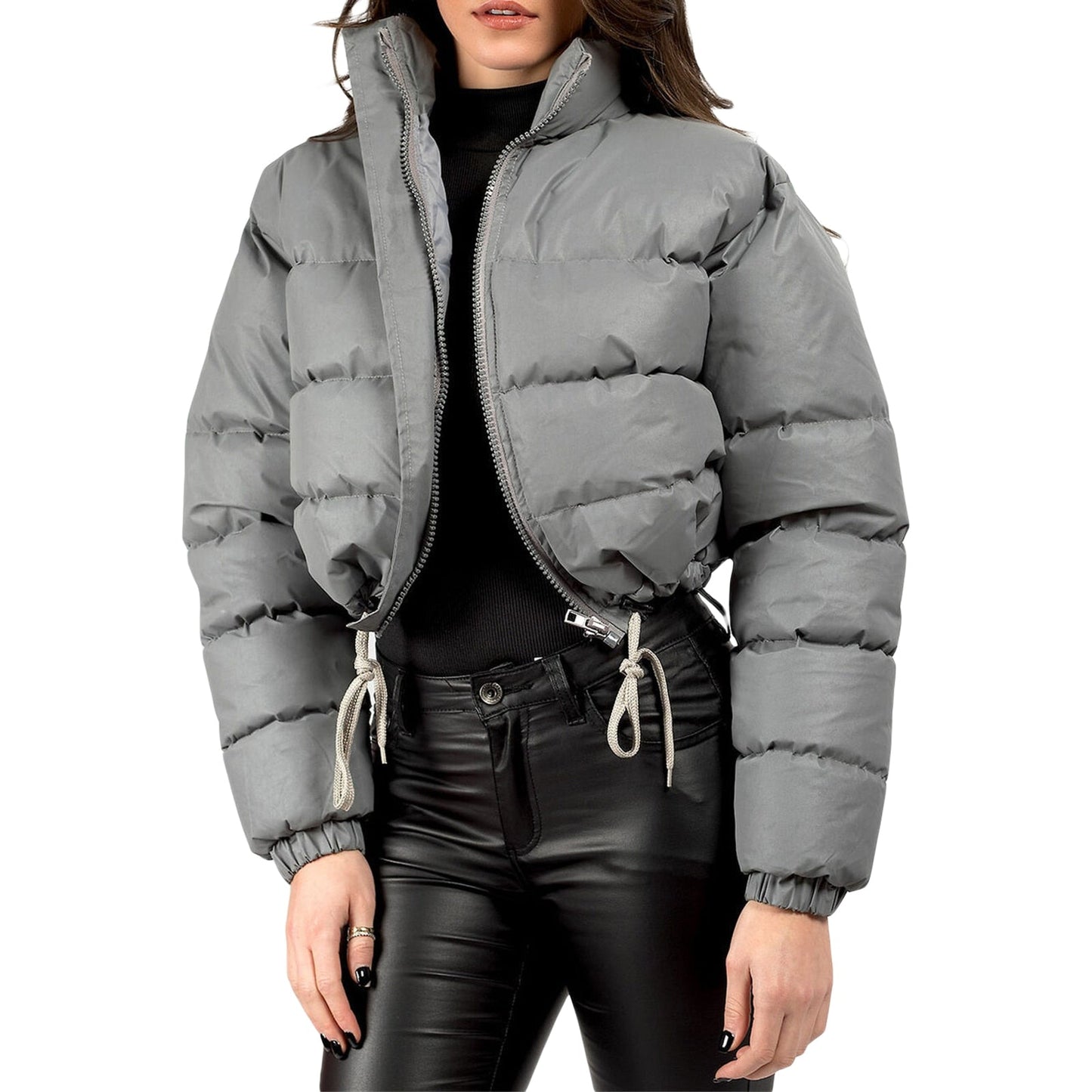 Chaqueta Acolchada De Invierno Con Cierre Frontal Para Mujer | Ideal Para Temporada Fría