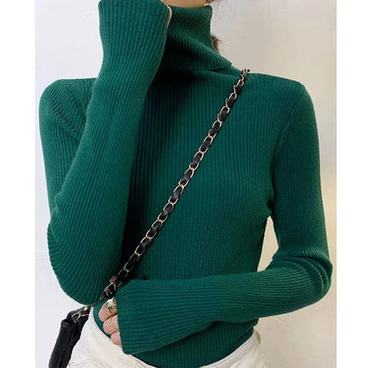 Jersey Ajustado Con Cuello Alto Y Estructura Acanalada Para Mujer | Ideal Para Uso Diario Y Formal