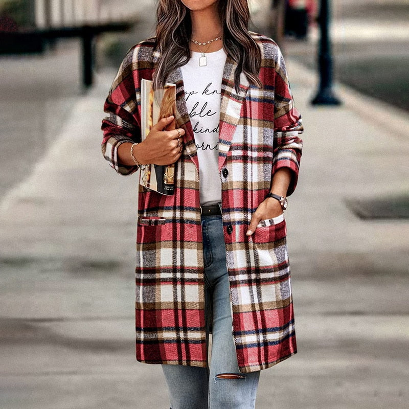 Abrigo de Media Estación con Cierre de Botones para Mujer | Ideal para Otoño y Actividades Urbanas
