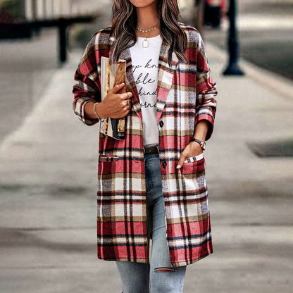 Abrigo de Media Estación con Cierre de Botones para Mujer | Ideal para Otoño y Actividades Urbanas