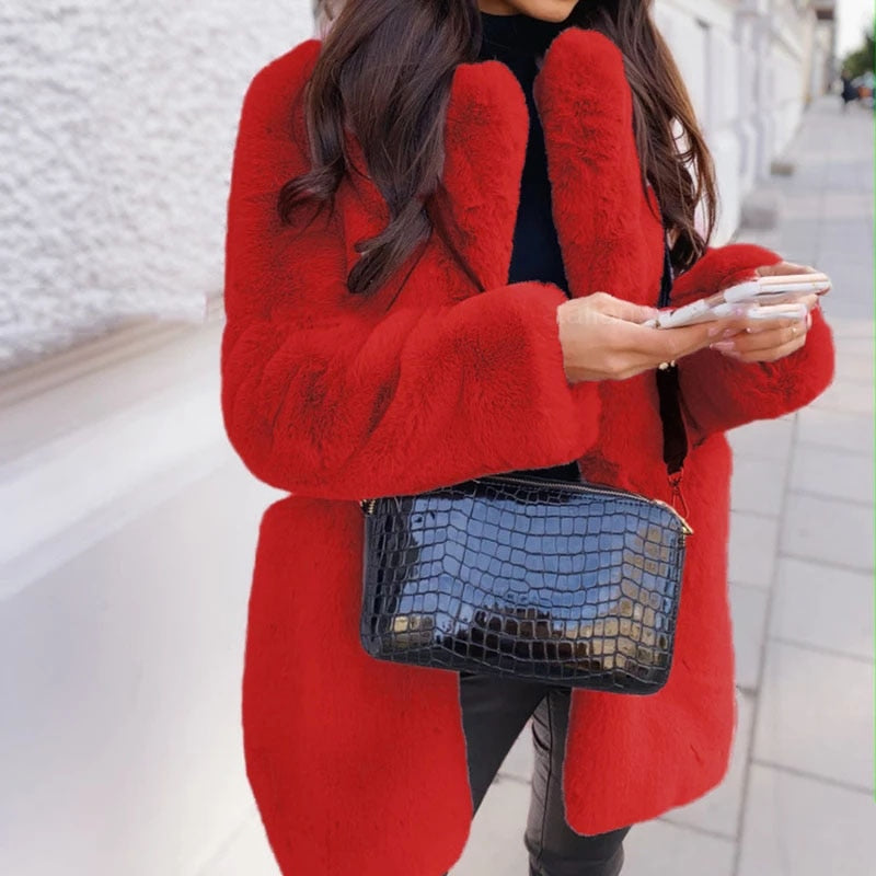 Abrigo De Invierno Con Cuello Amplio Y Bolsillos Para Mujer | Ideal Para Invierno