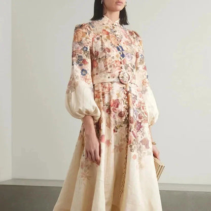 Vestido Midi con Cierre de Botones y Cinturón Extraíble para Mujer | Ideal para Primavera