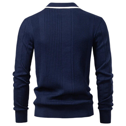 Polo de Manga Larga con Textura Acanalada para Hombre | Ideal para Uso Diario