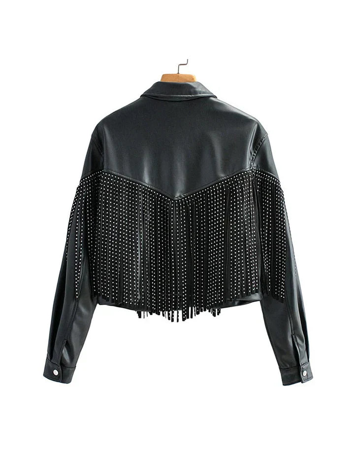 Chaqueta Corta con Detalle de Flecos para Mujer | Ideal para Uso Diario