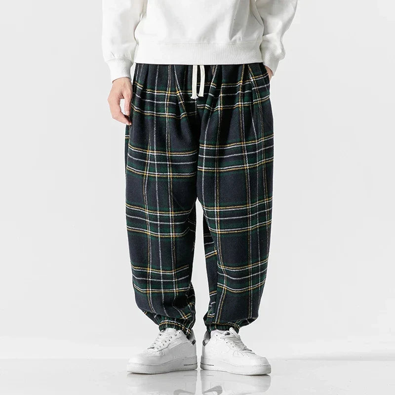 Pantalón De Chándal A Cuadros Con Corte Amplio Para Adultos | Ideal Para Uso Diario E Informal