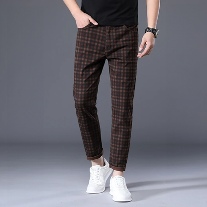 Pantalones Para Hombre Con Corte Slim Fit Y Motivo A Cuadros Para Hombre | Ideal Para Uso Diario