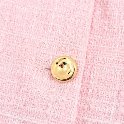 Blazer Corto con Cuello Redondo y Color Rosa para Mujer | Ideal para Oficina y Uso Diario
