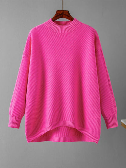 Pullover De Punto Con Textura Acanalada Para Mujer | Ideal Para Uso Diario