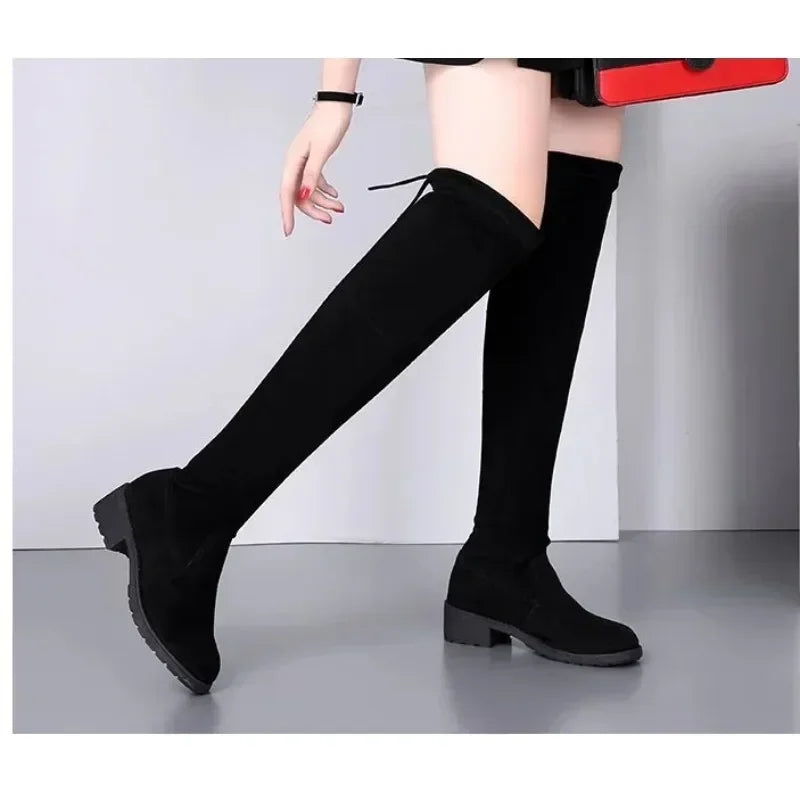 Botas Overknee Con Cordones Frontales Para Mujer | Ideal Para Otoño E Invierno