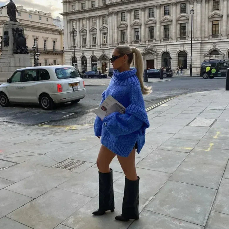 Suéter De Cuello Alto Y Corte Oversize Para Mujer | Ideal Para Invierno