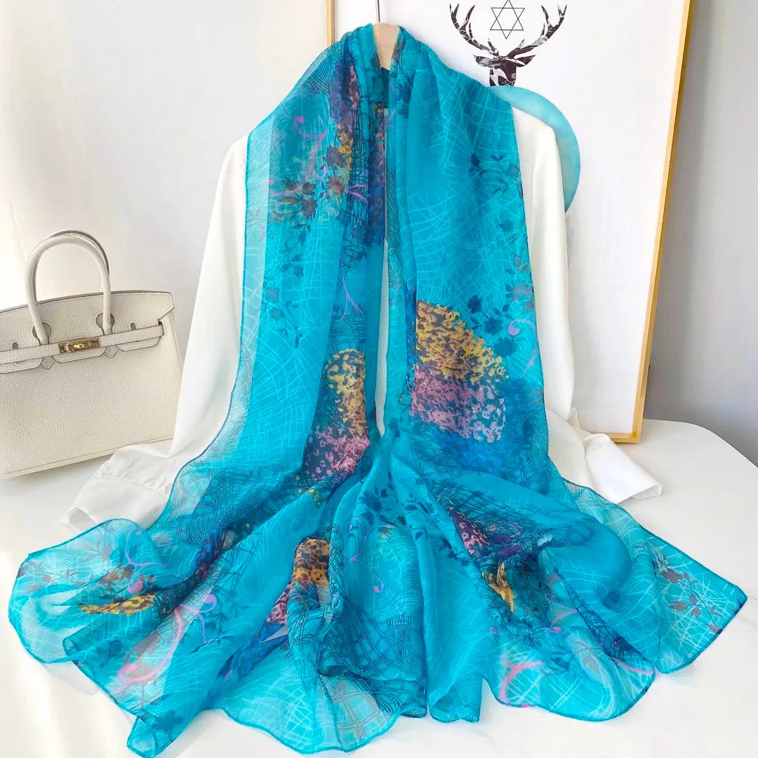 Pañuelo Largo con Estampado Paisajístico para Mujer | Ideal para Otoño e Invierno