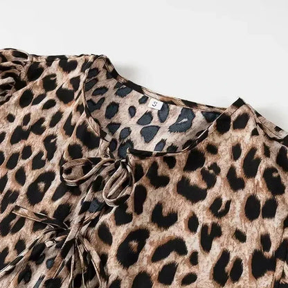 Crop Top Con Estampado Animal Y Cuello Redondo Para Mujer | Ideal Para Uso Diario O Salidas Informales