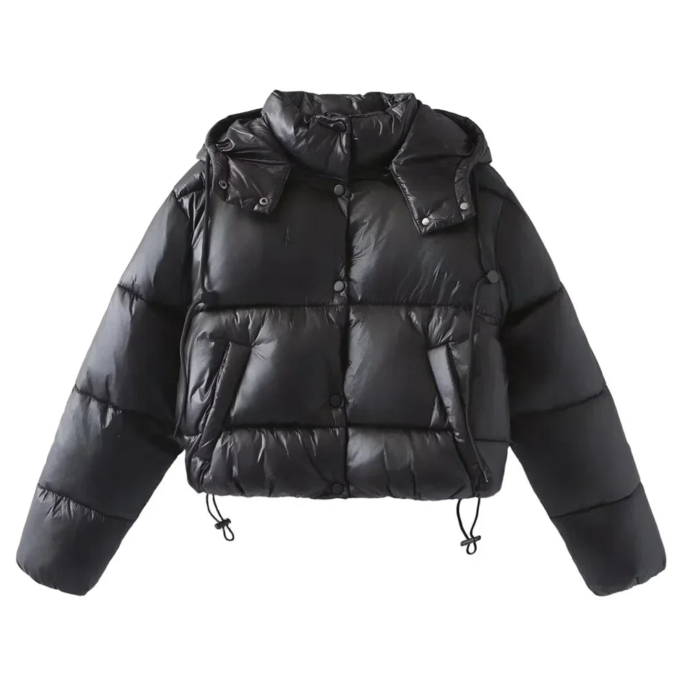 Chaqueta Acolchada Corta Con Capucha Para Mujer | Ideal Para Entretiempo