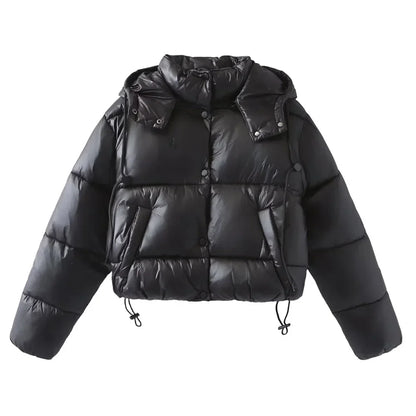 Chaqueta Acolchada Corta Con Capucha Para Mujer | Ideal Para Entretiempo