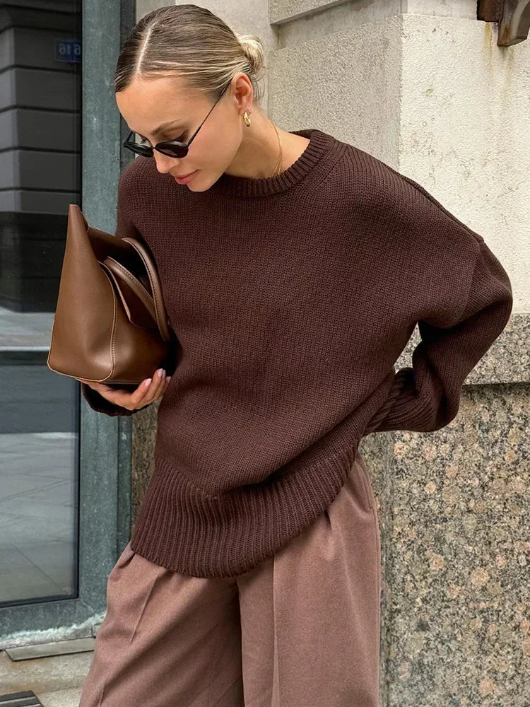 Suéter Oversize Con Encolure Amplia Para Mujer | Ideal Para Uso Diario Y Salidas Informales