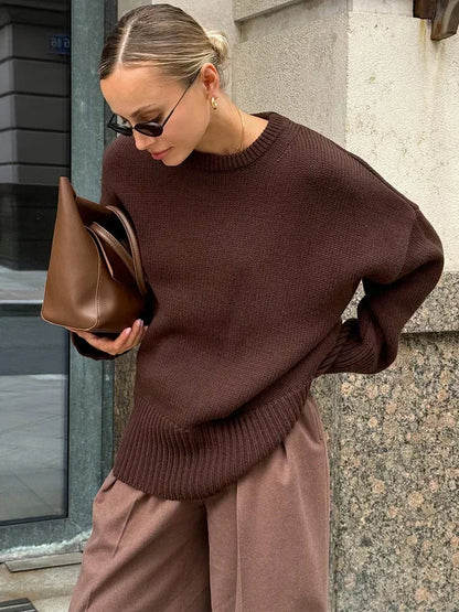 Suéter Oversize Con Encolure Amplia Para Mujer | Ideal Para Uso Diario Y Salidas Informales