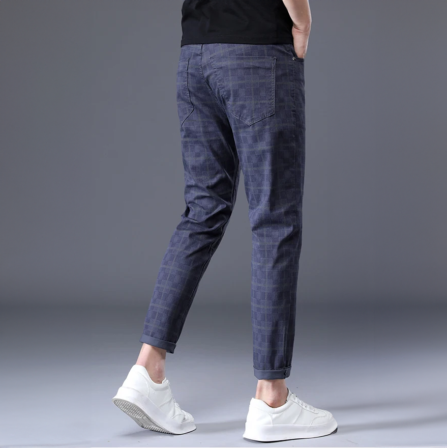 Pantalones Para Hombre Con Corte Slim Fit Y Motivo A Cuadros Para Hombre | Ideal Para Uso Diario