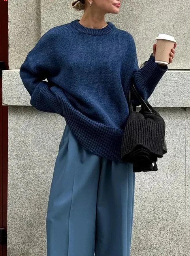 Suéter Oversize Con Encolure Amplia Para Mujer | Ideal Para Uso Diario Y Salidas Informales
