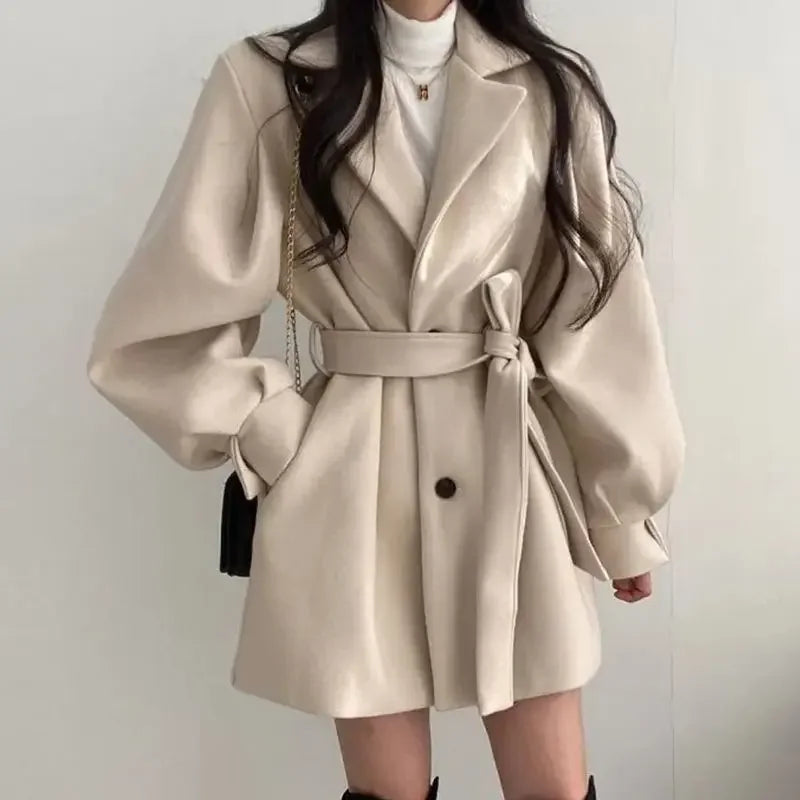 Trench Coat con Corte Oversize y Cinturón Ajustable para Mujer | Ideal para Uso Diario y Ocasiones Semi-Formales