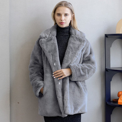 Abrigo De Invierno Con Cuello Amplio Y Bolsillos Para Mujer | Ideal Para Invierno