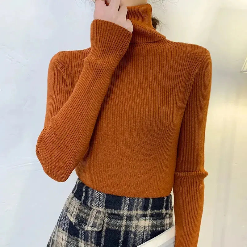 Jersey Ajustado Con Cuello Alto Y Estructura Acanalada Para Mujer | Ideal Para Uso Diario Y Formal