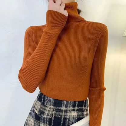 Jersey Ajustado Con Cuello Alto Y Estructura Acanalada Para Mujer | Ideal Para Uso Diario Y Formal