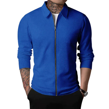 Chaqueta con Cremallera de Manga Larga y Corte Ajustado para Hombre | Ideal para Uso Diario
