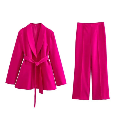 Conjunto De Blazer Ajustado Y Pantalón Coordinado Para Adultos | Ideal Para Contextos Profesionales Y Versátiles