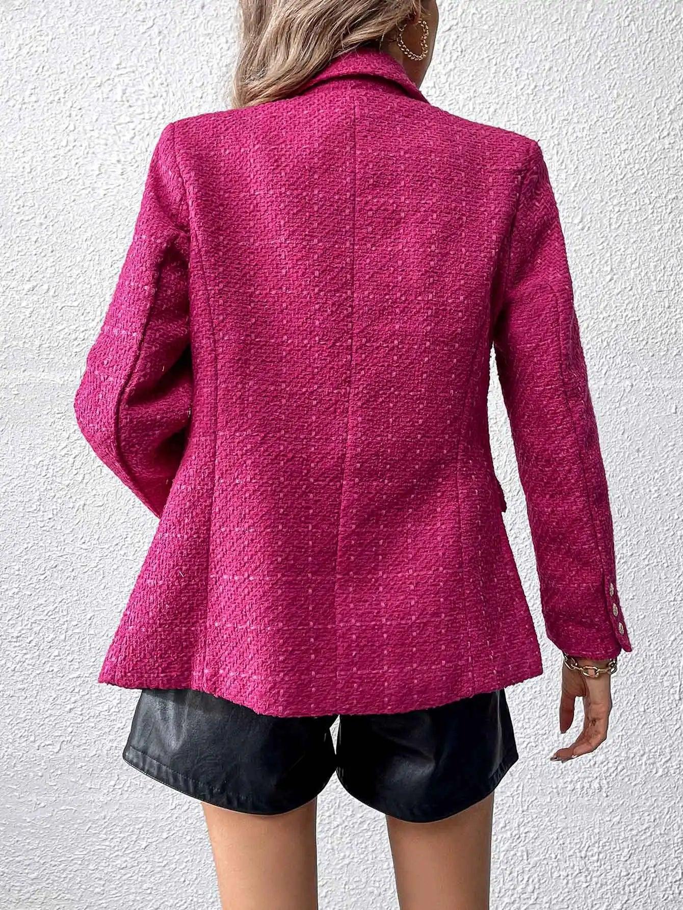 Blazer De Corte Medio Con Cuello Con Solapa Y Mangas Lanterna Para Mujer | Ideal Para Uso Profesional Y Diario