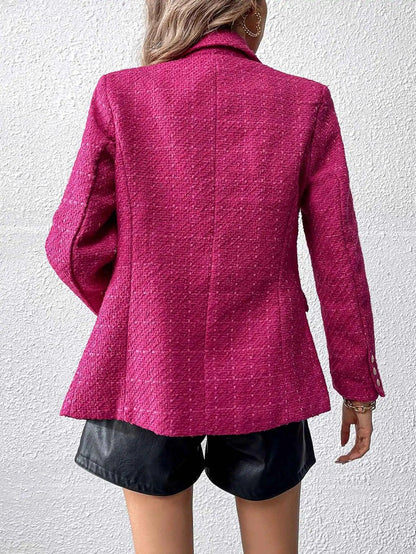 Blazer De Corte Medio Con Cuello Con Solapa Y Mangas Lanterna Para Mujer | Ideal Para Uso Profesional Y Diario