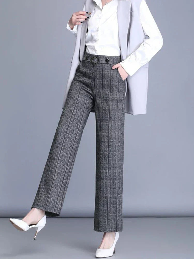 Pantalón De Talle Alto Con Piernas Anchas Para Mujer | Ideal Para Uso Diario Y Oficina