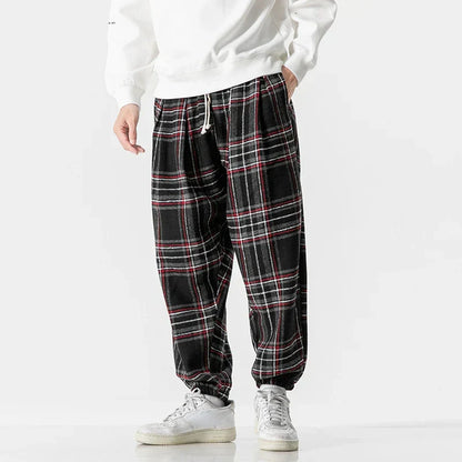 Pantalón De Chándal A Cuadros Con Corte Amplio Para Adultos | Ideal Para Uso Diario E Informal