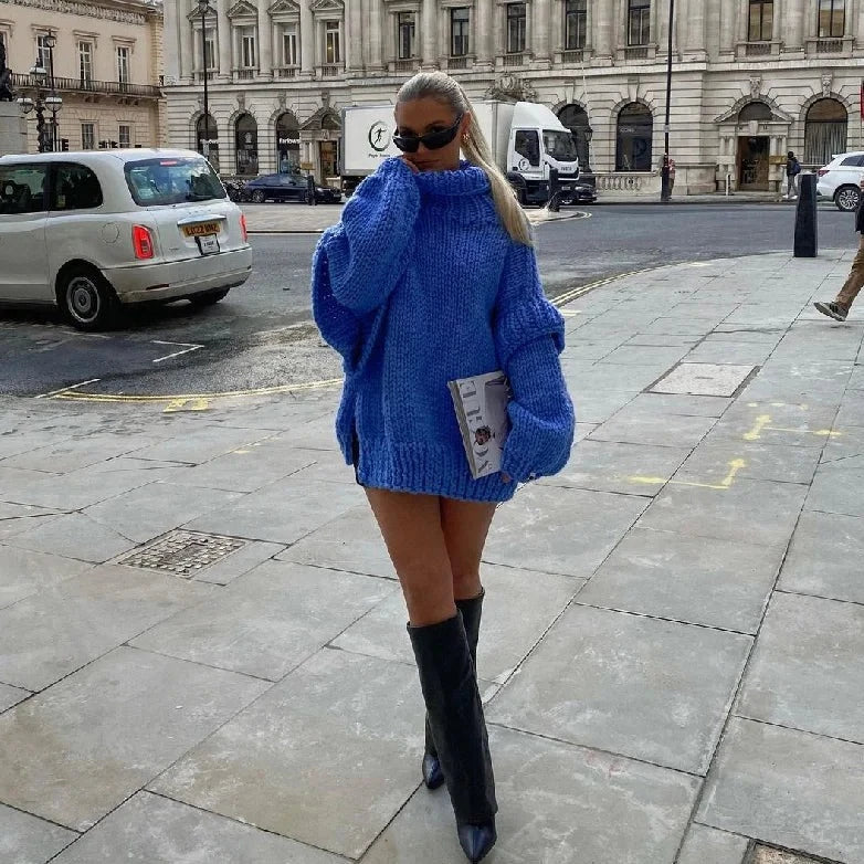 Suéter De Cuello Alto Y Corte Oversize Para Mujer | Ideal Para Invierno