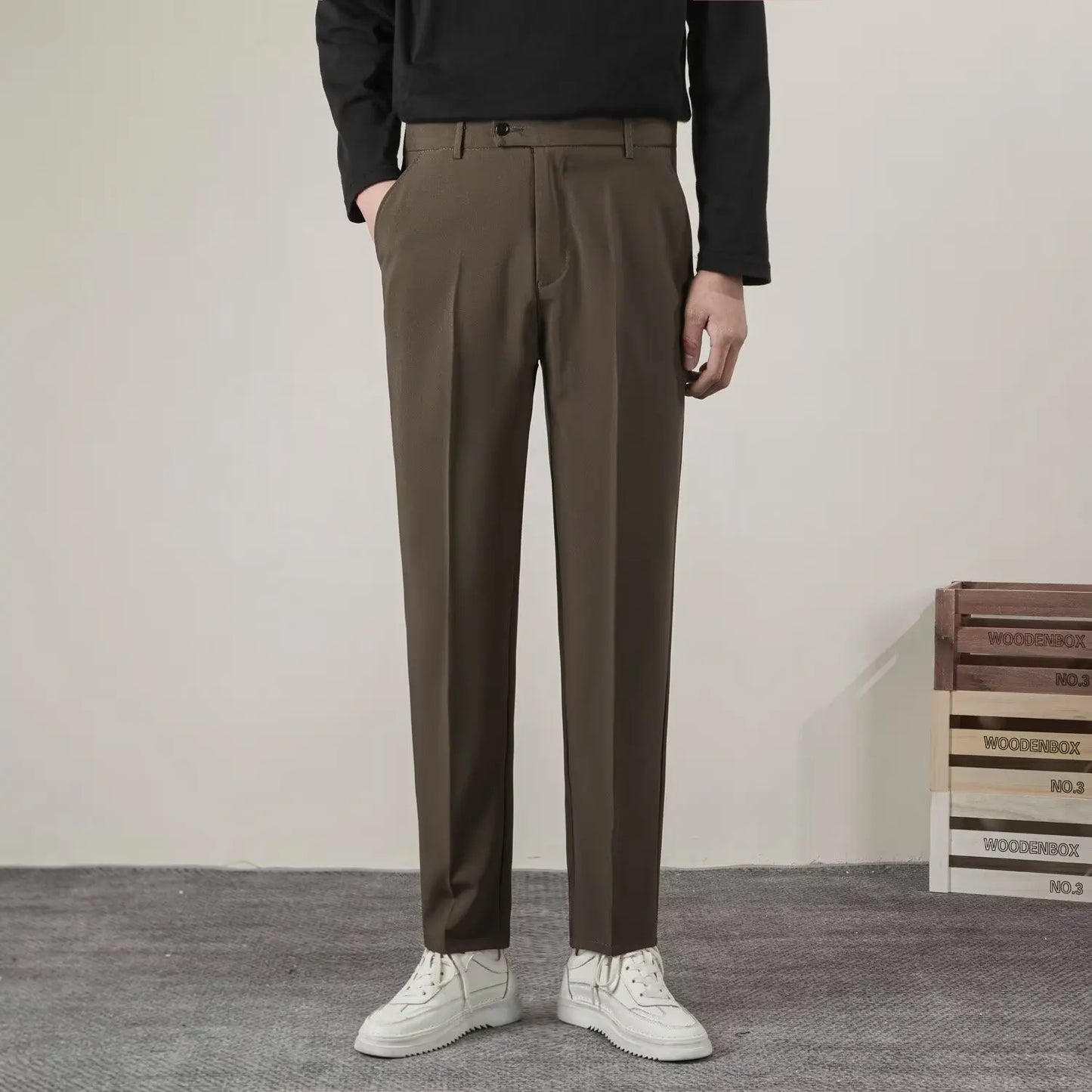 Pantalon Casual à Coupe Slim pour Homme | IdPantalones de Corte Slim para Hombre | Ideales para Uso Diario y Semi-Formaléal pour le Quotidien et le Bureau